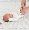 Organic Cotton Portable Changing Mat - Thistle Gray Stripes - Makemake Organics