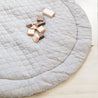 Organic Cotton Quilted Round Play Mat -  Slate Gray - Makemake Organics