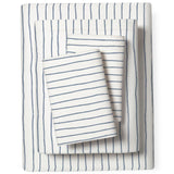 Organic Cotton Sheet Set - Navy Blue Stripes