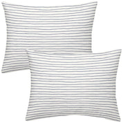 Organic Cotton Toddler Pillowcase - Navy Blue Stripes - Makemake Organics