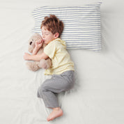 Organic Cotton Toddler Pillowcase - Navy Blue Stripes - Makemake Organics