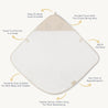 Organic Cotton Hooded Baby Towel & Poncho - Sand Dune - Makemake Organics